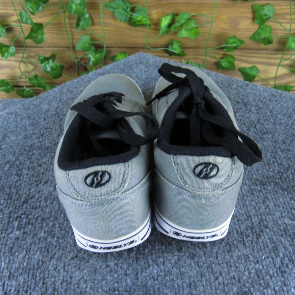 Heelys Launch Boys Sneakers Size 4M Gray Canvas‎ with Wheels